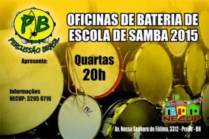 ficina gratuita Percussão do Brasil